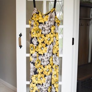 Who What Wear Yellow Floral Print Dress